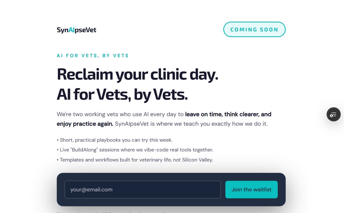 SynAIpseVet: AI education for vets